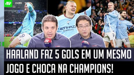 "O Haaland é IMPRESSIONANTE! O que ELE FEZ hoje foi..." 5 GOLS do FENÔMENO CHOCAM em City x Leipzig!