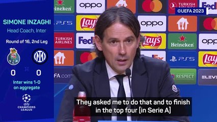 'Great achievement' for Inter to reach quarter-finals - Inzaghi