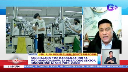 Panukalang P150 dagdag-sahod sa mga manggagawa sa pribadong sektor, isinusulong ni Sen. Pres. Zubiri | BT