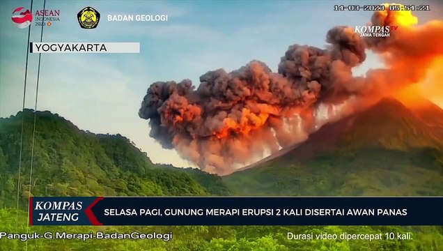 Gunung Merapi Erupsi 2 Kali Disertai Awan Panas
