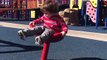 Spinning Toddler Takes A Tumble