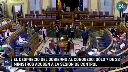 El desprecio del Gobierno al Congreso: sólo 7 de 22 ministros acuden a la sesión de control