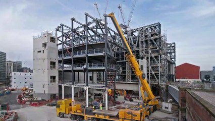 Drone footage show's Manchester's newest arts venue Factory International being built