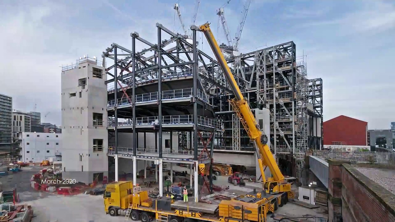 Drone footage show's Manchester's newest arts venue Factory International being built