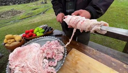 Crispy Kokorec from Guts in Hot bread from tandoor! My favorite Turkish dish