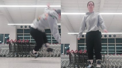 'Still trying tho' - Roller-skater twirls her way to an embarrassing fail