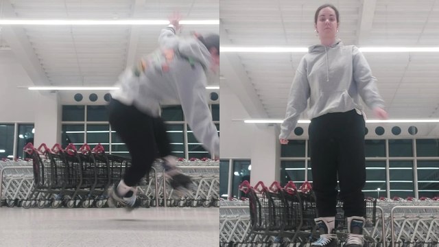 'Still trying tho' - Roller-skater twirls her way to an embarrassing fail