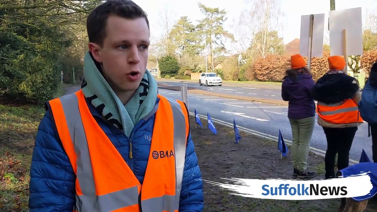 Junior doctors on strike outside West Suffolk Hospital in Bury St Edmunds