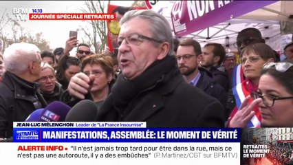 Jean-Luc Mélenchon sur le vote à l'Assemblée de la réforme des retraites: "Ils essayent de rouler tout le monde en faisant des promesses"