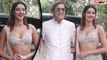 Ananya pandey along with parents and others Bollywood Celebs at Alanna Pandey's Sangeet | FilmiBeat
