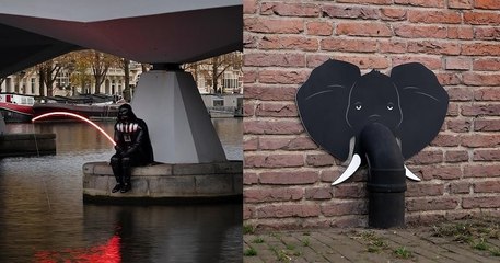De Dark Vador à Ratatouille, ce street artiste revisite la ville avec des créations insolites