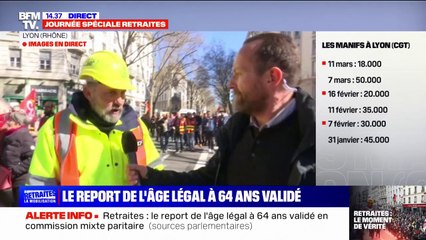 "Je prends 7 ans de plus dans la tronche" raconte un manifestant contre la réforme des retraites à Lyon