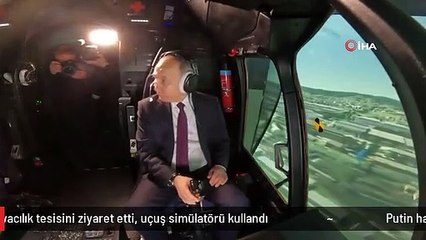 Putin havacılık tesisini ziyaret etti, uçuş simülatörü kullandı
