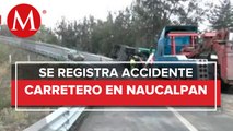 Vuelca un tráiler sobre la carretera Chamapa-Lechería en Naucalpan, Edomex