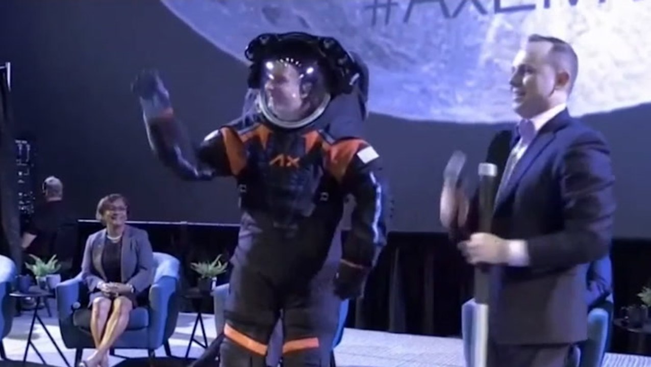 Moment Nasa unveils spacesuit prototype for ‘return to the moon’ mission