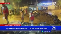 Punta Hermosa: Quebrada se desborda e inunda las calles del balneario limeño