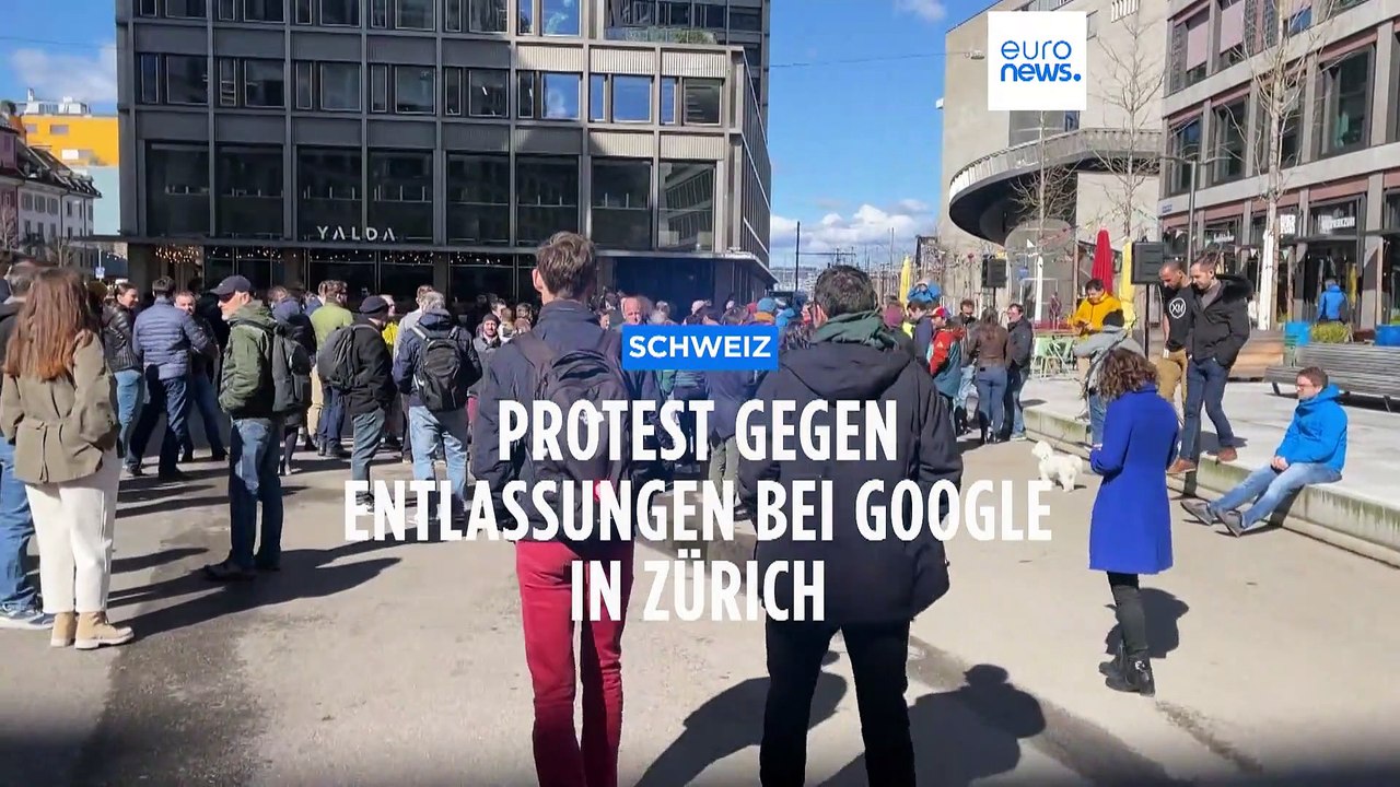 Protest gegen kündigungen bei google in zürich