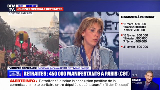 Retraites: l'adoption de la réforme va créer beaucoup de rancœur qu'on ne pourra peut-être pas maîtriser , selon la secrétaire générale de l'UFICT-CGT