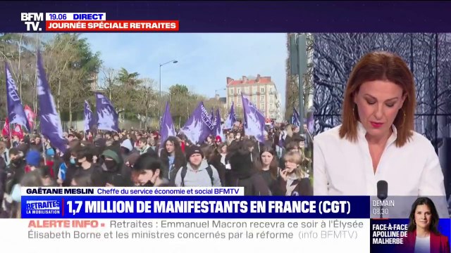 Retraites: 1,7 million de manifestants en France, selon la CGT