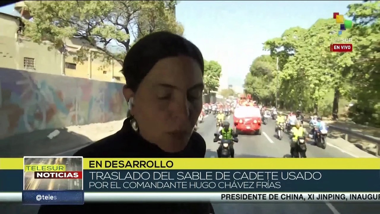 Caravana traslada el sable de cadete usado por el Comandante Hugo Chávez a 10 años de su partida