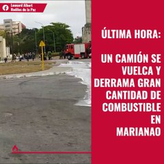 Accidente de camión cisterna en Marianao.