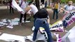 Ciudadanos destruyen pasacalles ubicados en la Alpujarra Medellín
