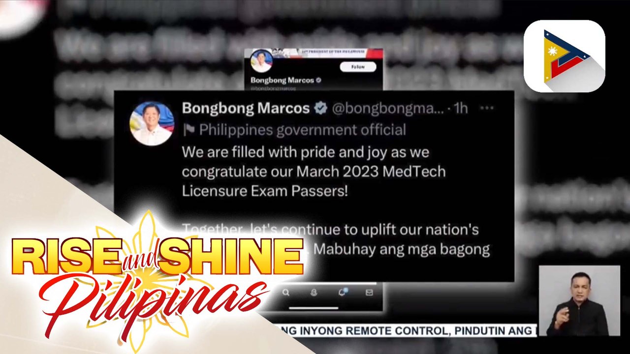 PBBM, nagpaabot ng pagbati sa board passers ng 2023 MedTech Licensure Exam