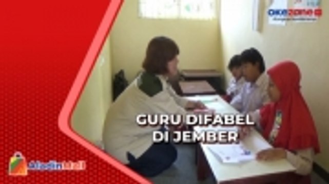 Keterbatasan Fisik, Guru SD di Jember Mengajar Murid Difabel