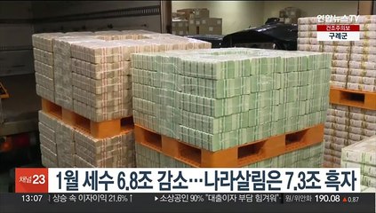 1월 세수 6.8조 감소…나라살림은 7.3조 흑자