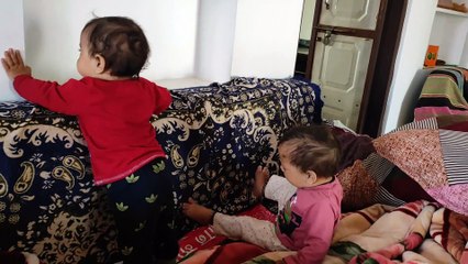 Cute baby, Twins baby playing