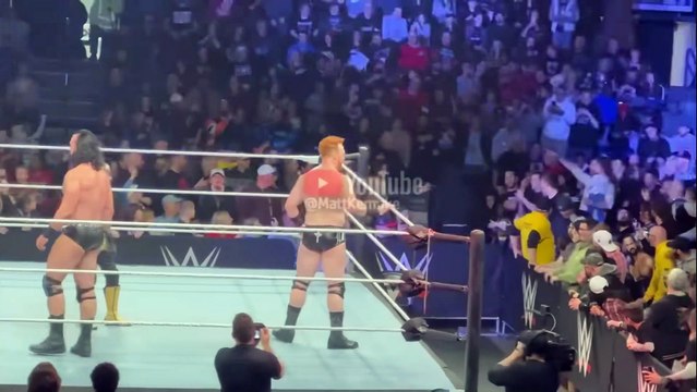 Sami Zayn, Sheamus, and Drew McIntyre pay respects to Rey Mysterio during WWE Live Event!!