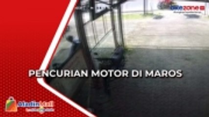 Aksi Pencurian Motor Milik Karyawan Toko Ponsel di Maros Terekam CCTV