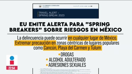 EU emite alerta de viaje para “Spring Breakers” sobre riesgos en México