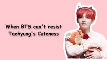 When BTS can't resist Taehyung's cuteness | V cute moments #v #bts #taehyung