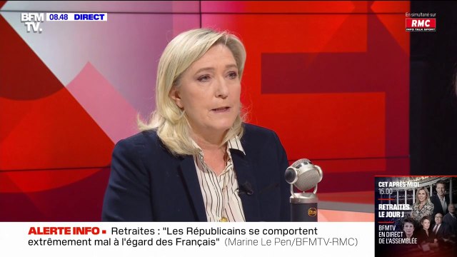 Marine Le Pen: Nous ferons ce qui est possible, démocratiquement, pour empêcher le vote de la réforme des retraites