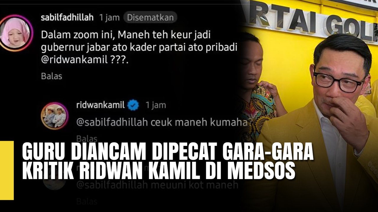 GURU DIANCAM DIPECAT GARA-GARA KRITIK RIDWAN KAMIL DI MEDSOS