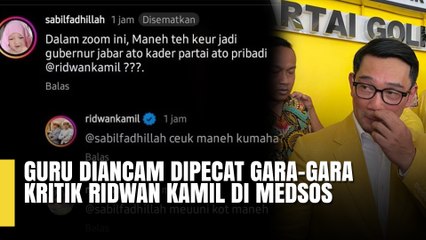 GURU DIANCAM DIPECAT GARA-GARA KRITIK RIDWAN KAMIL DI MEDSOS
