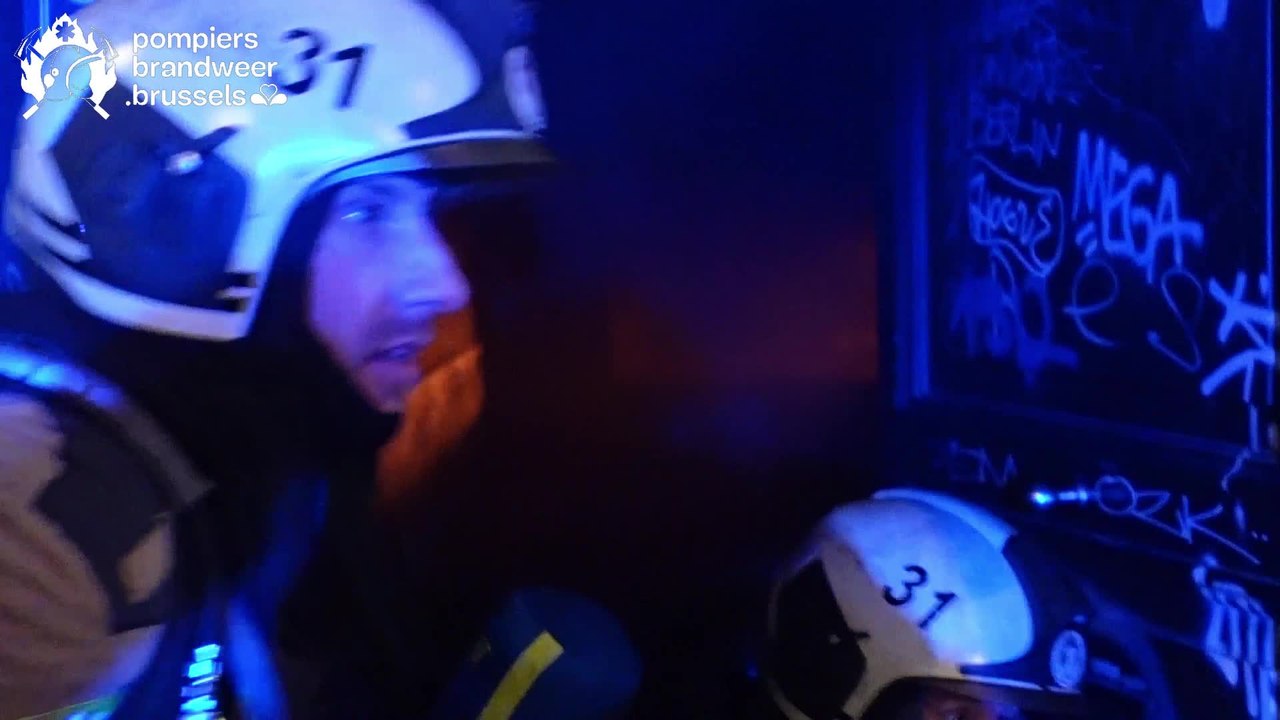 Incendie boulevard Lemonnier à Bruxelles le 20 mars 2023