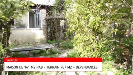 VAUVERT - MAISON 141 M2 HAB + JARDIN DE 787 M2 + DEPENDANCES