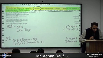 CAF-2 || Lecture 37 || Tax | sir Adnan Rauf | 2023
