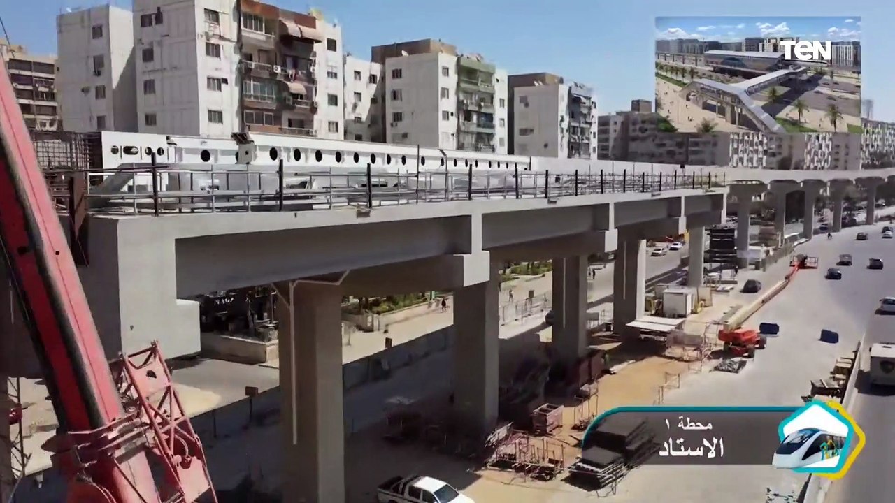 مصر بتطور .. تصوير جوي لقطاع مدينة نصر بمشروع مونوريل شرق النيل