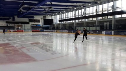 Entraînement Oxana Vouillamoz et Flavien Giniaux (ACSEL , club de Patinage de Caen)
