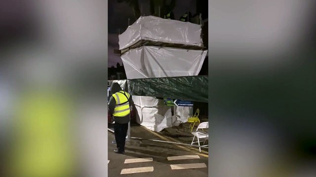 Council slammed for 'wasting taxpayers' money after sending as many as 10 security guards to put up a fence around a 120-year-old tree that residents are trying to stop being cut down