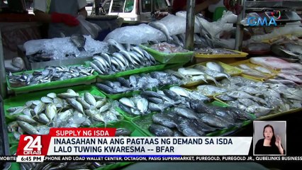 Inaasahan na ang pagtaas ng demand sa isda lalo tuwing kwaresma -- BFAR | 24 Oras