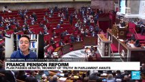 French lawmakers weigh pension reform's effect on political future & 'legitimacy of Macron's regime'