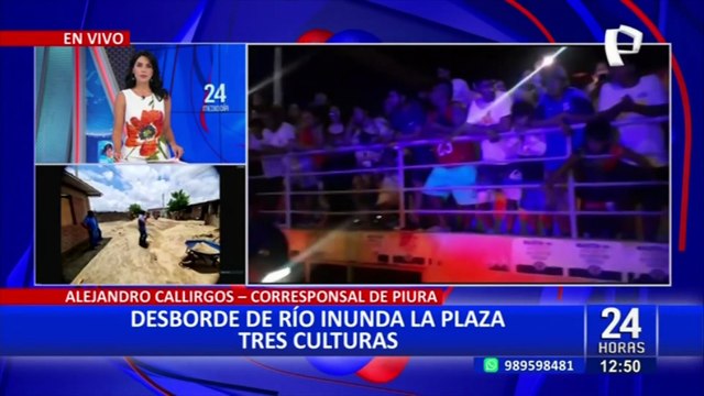 Ciclón Yaku: Río se desborda e inunda plaza Tres Culturas de Piura