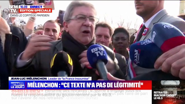Recours au 49.3: C'est la minorité présidentielle qui s'est écroulée sous vos yeux , affirme Jean-Luc Mélenchon