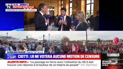Aurélien Pradié: "Je ne souhaite pas, personnellement, associer mes voix à celles de La France insoumise ou du Rassemblement national"
