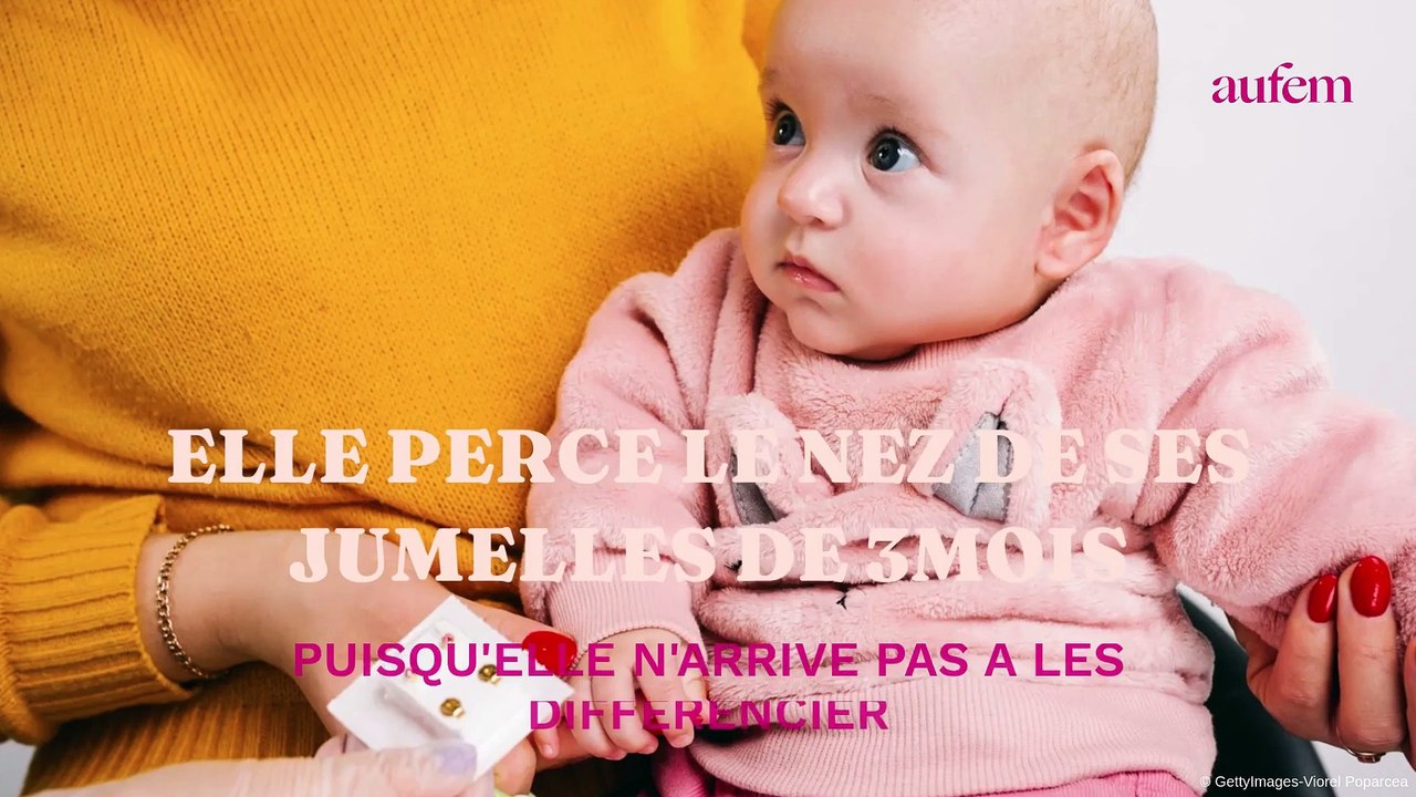 Elle perce le nez d'une de ses jumelles de 3 mois parce qu'elle n'arrive pas à les différencier