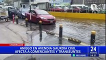 Chorrillos: Aniego en avenida Guardia Civil afecta a comerciantes y pobladores